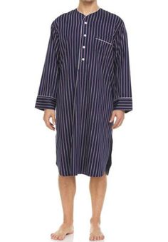 Redwood Tencel mens nightshirts for sleeping - Soft Mens Nightgown - mens sleep shirts - Loose mens nightshirt Symmar Size: XL | Symmar Redwood Collection 50% Tencel 50% Cotton Satin Mid-Calf Bathrobe w / Pockets blue / navy / white | XL | Wayfair Men's Nightgown, Mens Nightshirts, Sleep Shirt, Night Shirt, Mid Calf, Night Gown, Navy And White, Multi Color, Satin