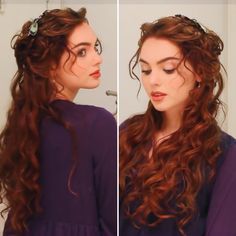 Fantasy Hairstyles Curly Hair, Red Curly Hair Wedding Hairstyles, Rose From Titanic Hair, Rose Titanic Hairstyle, Rose Hair Titanic, 1800s Curls, Rose Hairstyle Titanic, Rose Titanic Hair Tutorial, Rose Titanic Hair Color