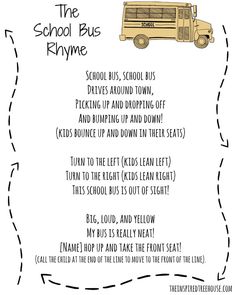 the school bus poem is shown in black and white