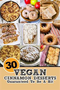 the cover of 30 vegan cinnamon desserts that are glazed to be a hit