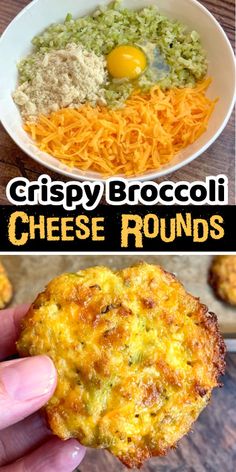 broccoli cheese rounds with keto crispy in the middle and on top