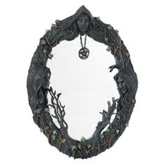 Maiden, Mother, Crone wall mirror 17 - Wiccan Place Mother Maiden Crone, Maiden Mother Crone, Pentagram Necklace, Pentagram Pendant, Pagan Art, Goddess Statue, Oval Wall Mirror, Triple Goddess, Oval Mirror