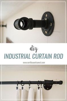 the diy industrial curtain rod is easy to make