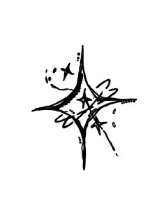 a black and white drawing of a star on a white background with the words,