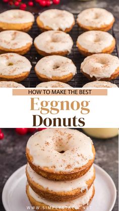 eggnog donuts stacked on top of each other