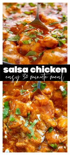 salsa chicken is an easy and healthy meal that's ready in under 30 minutes