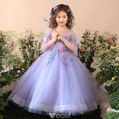 Flower Girl Dresses Lavender, Sky Blue Ball Gown, Beautiful Church Wedding, Lavender Flower Girl Dress, Lavender Sky, Blue Ball Gown, Dresses Lavender, Flower Girl Gown, Girls Ball Gown