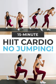 The 9 BEST cardio exercise you can do at home -- no equipment and no jumping! A high intensity cardio workout at home to burn calories. 15 Minute High Intensity Workout, 15-20 Minute Workout, Easy At Home Fitness, 30 Minute Exercise At Home, Full Body 15 Minute Workout, Backyard Cardio Workout, 15 Minute Hit For Women, 10 Minute Cardio Workout At Home, 15 Minute Low Impact Workout