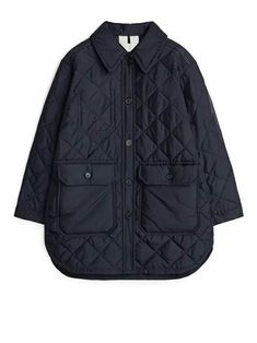 Long Quilted Jacket, Woman Coat, 2017 Trends, Wu Wear, Water Repellent Jacket, Black Jackets, Coat Trends, Car Coat, Quilted Coat