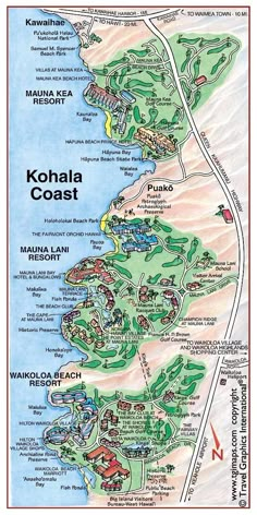 a map of kohla coast in hawaii