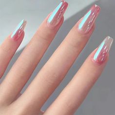 47106526445850 Chrome Nails Designs, Chrome Nail Powder, Gel Polish Nail Art, Nagel Tips, Blush Nails, Coffin Shape Nails, Jelly Nails, Chrome Nails, Powder Nails