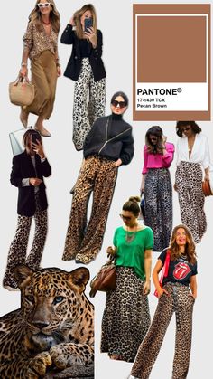 Leopard Print Street Style, Leopard Pants Outfit 2024, Leopard Jeans Outfit 2024, Leopard Outfit 2024, Leopard Print Outfits 2024, Leopard Flats Outfits, High-waisted Leopard Print Fall Pants, Leopard Outfits