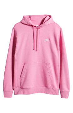 Cotton-rich fleece keeps you comfy in a street-ready hoodie with the classic Swoosh logo on the chest. 27" length (size Medium) Drawstring hood Kangaroo pocket 80% cotton, 20% polyester Machine wash, tumble dry Imported Light Pink Nike Sweatshirt, Clothes Sweatshirts & Hoodies, Light Pink Nike Hoodies, Nike Hoodie Pink, Back To School Hoodies, Nike Pink Hoodie, Cute Clothes For Back To School, Light Pink Nike Hoodie, Hot Pink Nike Hoodie