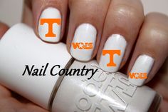 50pc+Tennessee+Vols+Football+Nail+Decals+Nail+Art+by+NailCountry,+$3.99 Nail Art Grunge, Hockey Nails, Minnie Mouse Nail Art, Horse Nails, Deer Nails, Deer Heart, Baseball Nails, Camo Stuff