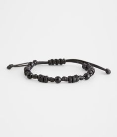 "BKE Knot & Bead Bracelet - Black , Men's Black Slider bracelet Measures up to 4" in diameter. Apparel & Accessories" Men’s Boho Jewelry, Black Mens Jewelry, Guys Friendship Bracelets, Aesthetic Bracelets Men, Men's Beaded Bracelets, Male Bracelets Diy, Men’s Bracelet, Men’s Jewelry, Black Bracelets For Men