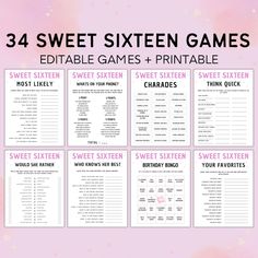 the printable game for sweet sixteen games