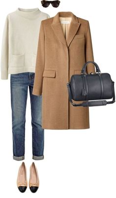 Women Coat Outfit, Winter Chic, Camel Coat, Coat Outfits, Winter Mode, Jeans White, Fall Winter Style, 가을 패션