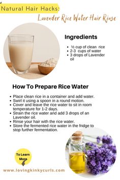 Rice water is the milky liquid left over after soaking, washing or boiling rice. Rice water is believed to be beneficial to both the skin, as a toner and hair as a conditioner. Rice water is believed to benefit the hair in very many ways. Consistent and correct use of rice water promotes healthy hair growth, improves shines and elasticity and effectively conditions the hair by smoothing the cuticles and reducing the surface friction which prevents the strands from tangling. Rice Water Benefits, 4c Natural Hair Care, Water Hair Growth