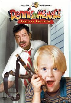 the dvd cover shows a young boy with scissors in front of him and an older man behind him