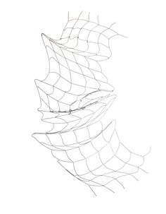 a drawing of a curved object with lines on it's sides and the top part of its body