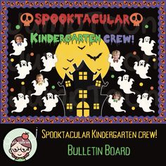 a poster for the children's halloween party with ghost and pumpkins on it