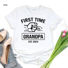 New Grandpa Gift, Grandpa To Be, Promoted to Grandpa, First Time Grandpa, Grandpa T-Shirt, Grandpa Reveal, Grandpa Shirts, Gift for Grandpa ----- How To Order ----- 1-) Please, check and review all the photos. 2-) Choose your t-shirt size and color. *Different styles of shirts may have different shades of same color choice due to different manufacturer brands. *For this reason, we recommend you to match shirts from the same styles if you want precisely matching colors (ex. Unisex, V-necks, Toddl Grandpa To Be Shirts, Grandpa T Shirts, Cricut Pins, Grandpa To Be, Grandpa Shirts, Grandpa Tshirts, Promoted To Grandpa, Gift For Grandpa, Grandpa Shirt