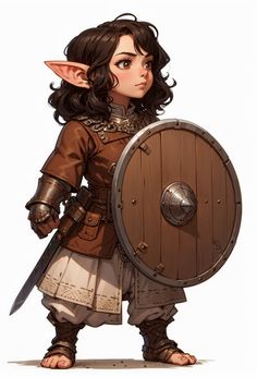 Fantasy Gnome for RPG, DnD, D&D, Pathfinder Palidans Dnd, Unique Dnd Character Ideas, D And D Characters Character Design, D&d Adventurer, Kender Dnd, Fantasy Dnd Art, Hobbit Character Design, Rock Gnome Dnd Female, Eladrin Cleric