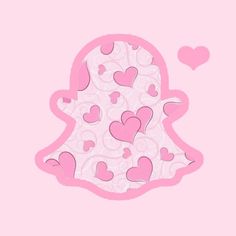 a pink wallpaper with hearts on it in the shape of a heart shaped cookie