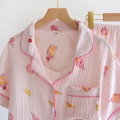 The Cute Ice-Cream Print Pajama Set Original Pajamas you’ll love the assortment of the beautiful prints and the colors that add a little fun to these cute pajamas for women!!! We are passionate about fabric and textile materials and have thus created the best, most comfortable yet practical line of pajamas. This loungewear is all you need to help relax at home. They are soft and easy to touch which projects versatility and effortless grace in every step you take. Made to make you feel good, each of our Original Pajamas is an expression of our love for self-care, practicality and a dash of flirty fun. How it’s made: Each of the pajamas is sourced from the finest quality fabric, sewn together by quality workmanship. Made with cotton Non-bleeding colours and prints Unshrinkable, wrinkle-resis Cute Pajamas For Women, Cute Pjs, Pajamas For Women, Cute Pajama Sets, Cute Pajamas, Loose Fitting Tops, Print Pajamas, Cute Everyday Outfits, Short Pajama Set