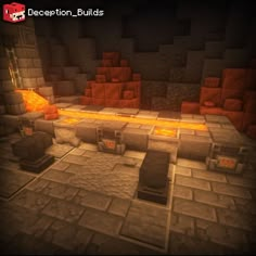 an image of a minecraft room with fire coming from the fireplace