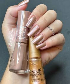 Gold Nail Polish, Brown Nails, Gold Nails, Love Nails, Trendy Nails, Beauty Nails