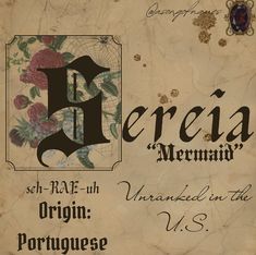 an old book with some type of writing on the front and back cover that says, era mermaid origin unreached in the portuguese u s