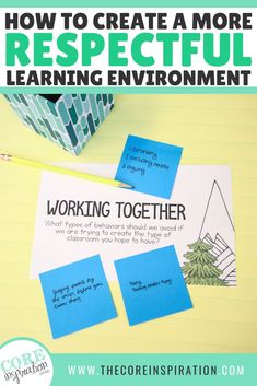 the words, how to create a more respectful learning environment are shown in blue