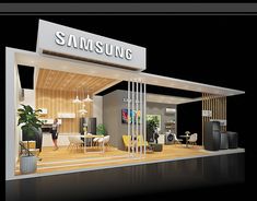 a model of a samsung store at night