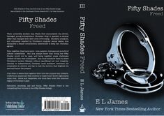 the back cover of fifty shades by e l james, with an image of a pair of handcuffs on it