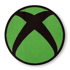 a green and black xbox logo on a white background