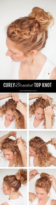 coques (2) Tutorial Chignon, Curly Braids, Wedding Hairstyles Tutorial, Hair Romance, Top Knot Hairstyles, Braided Hairstyles For Wedding, Braided Hairstyles Tutorials, Top Knot