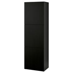 a tall black cabinet is shown against a white background