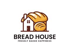 the logo for bread house, which is designed to look like it has been sliced and baked