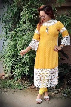 Lace Dress Design, Simple Kurta Designs, Simple Kurti Designs, Crochet Lace Pattern, Kurti Designs Party Wear, Sleeves Designs For Dresses