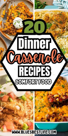 A collection of casserole dinner recipes. Full Meal Casseroles, Casserole Recipes For Dinner That Can Be Frozen, Best Frozen Casserole Recipes, Casserole Recipes That Can Be Frozen, Casorals Casserole Recipes, Great Dinner Ideas, Dinner Casserole Recipes, Easy Dinner Casseroles, Comfort Food Recipes Dinners