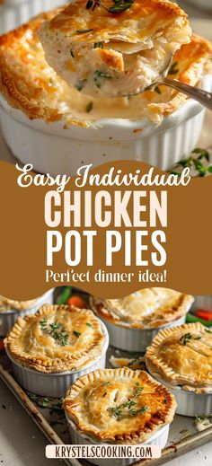 easy individual chicken pot pies are the perfect dinner idea for any family or group