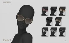 the head and shoulders of a black mannequin wearing sunglasses