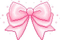 a pink bow pixelated in the style of an old school computer game console screen