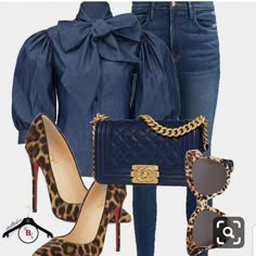 Leopard Print Shoes, Looks Chic, Mode Inspiration, Fashion Mode, Casual Fall, Denim Fashion, Work Outfits, Classy Outfits, Chic Outfits