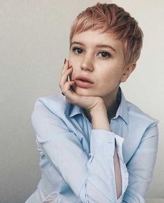 Short Pixie Hair Short Pink Hair, Balayage Blonde, Cute Hairstyles For Short Hair, Blonde Pixie, Short Hair Styles Pixie, Short Pixie, Pixie Hairstyles