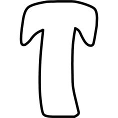 the letter t is drawn in black and white, with an outline effect to make it appear