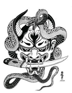 Hannya Maske Tattoo, Small Japanese Tattoo, Hannya Maske, Japanese Tattoo Meanings, Japanese Tattoo Words, Japanese Tattoo Women, Oni Mask Tattoo, Oni Tattoo, Hannya Mask Tattoo