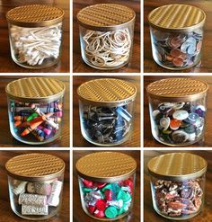 there are many different types of crafting items in the jars