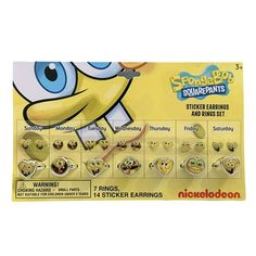 spongebob squarepants stickers and rings set